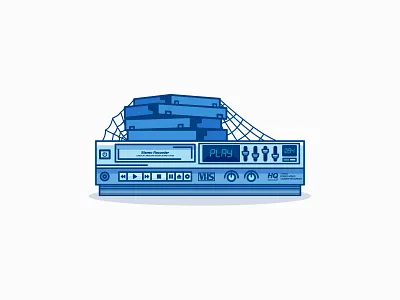 Blockbuster Blues 80s blue flat design illustration minimal play retro slow tired vhs video vintage