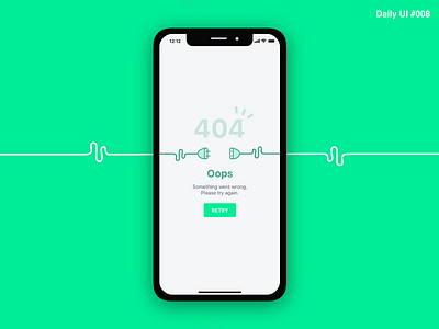 404 Page - #008 art challenge daily design empty flat green identity inspiration interaction interface ui