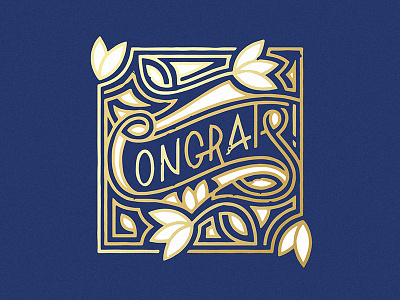 Congrats! congrats design gold instagram lettering logo media navy sans social typography