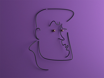 "Uh, Baby!" 3d character emotions graphic lines portrait simple