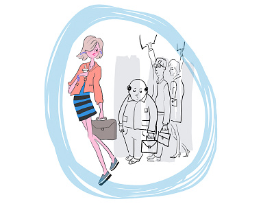 Bring Coffee 👍🥤 cartoon character design coffee commute fashion illustration lifestyle travel