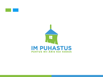 IM Puhastus Cleaning Company ''Logo Design'' branding cleaning company flat logo