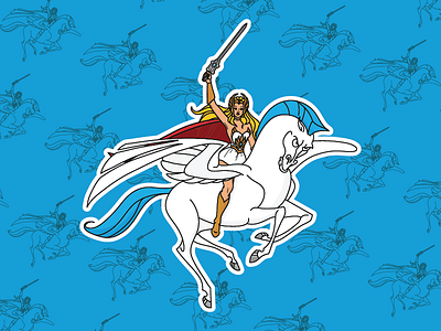 She-Ra X Pegasus cartoon he man hercules illustration mashup pegasus she ra skeletor smash stickers