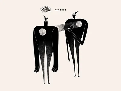 Anima connection anima animus black connection editorial illustration souls spiritual