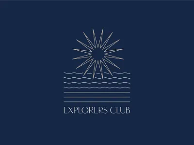 Explorers Club Crest bar club crest explore hotel logo sand secret society sun wave