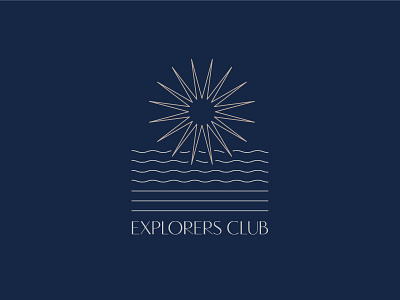 Explorers Club Crest bar club crest explore hotel logo sand secret society sun wave