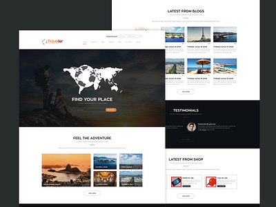 Travel Onepage Website bootstrap branding brochure catalog design homepage html css icon mobile apps mobileapps mockup travel agency typography ui ui ux uikits vector webdesign website wordpress