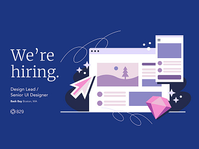 We're hiring! 829 829 studios boston graphic design hiring illo illustration ui design ui designer