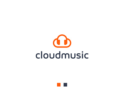 Cloud + Headphones clean clever cloud creative headphones logo modern music simple