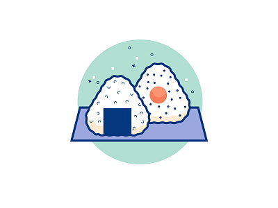 Onigiri flat design food icon illustration japan japan food onigiri rice street food vector