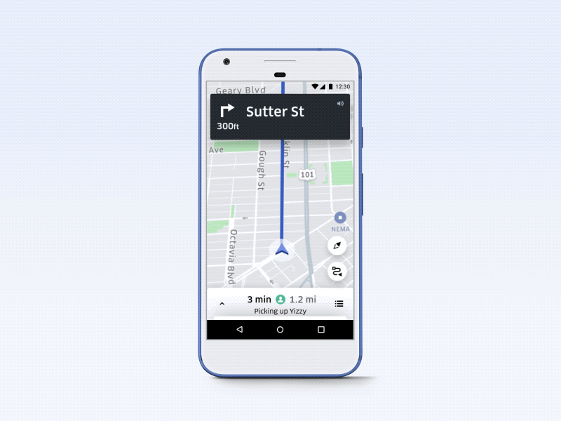 Uber Chat Quick Reply on Driver App actions animation app chat interaction map message mobile motion move replies uber ui ux