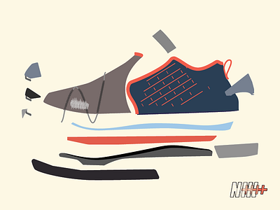 N+ Flat Exploded View exploded view footwear illustrator n plus