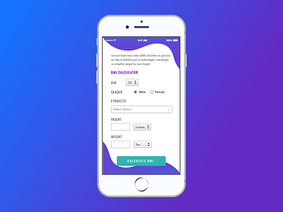 Daily UI #004 004 bmi calculator daily ui challenge dailyui dailyui004 mobile screen ui