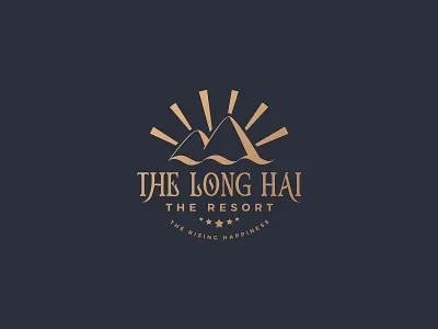 The Long Hai Resort aesthetic golden logo luxury moutain resort retro sea shine vintage