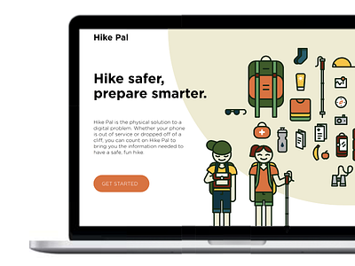 Hike Pal Homepage hike iconography icons project school ui ux