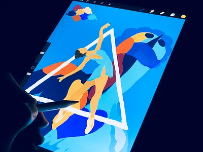 Dancing over my heart | illustration- WIP beautiful beauty colorful dance dancer dancing fly freedom girl heart illustration sketch