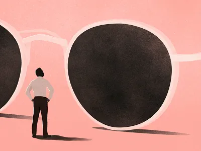 Look Up dope drawing dribbble illustration look up man scale sunglasses