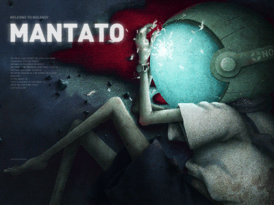 Welcome to MANTATO astronaut blood blue color cool die gif illustration light sleep