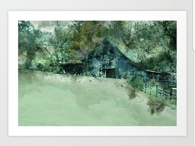 Barn Plethora appalachia artist fosterious framed art illustration interior design print south watercolor