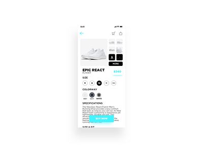 Nike Store iOS concept e commerce ios minimal redesign store ui