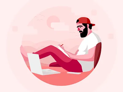 Work Independence illustration remote vector work