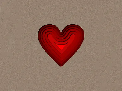 Paper Cut Out Heart film grain heart illustration paper cut out red
