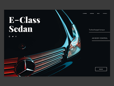 E-Class Sedan landing page 2d adobexd dailyui illustrator landingpage photoshop ui uiux ux web adobe