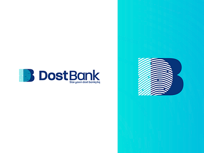 Dost Bank app bank bank logo banking logo branding card db logo finger fingerprint logo touch wallet