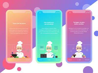 Gordon - Onboarding adobexd app cook cooking design gradient illustration onboarding ux