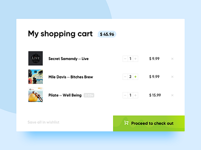 Daily Ui 58 Shopping Cart cart cd challenge daily ui music shopping ui