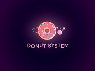 Donut System cosmos donut doughnut food icon identity logo mark solar system space