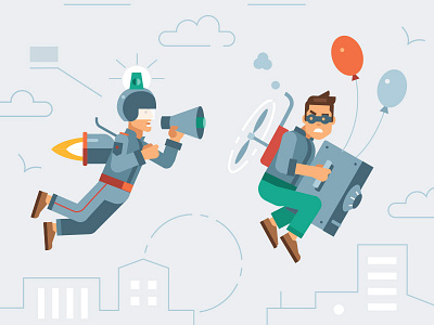 Kaspersky Lab calendar 2018/ Flying cop cop flat flight future kaspersky thief