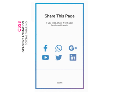 Share Screen With Gradient CSS Animation animation app css gradient scree share web