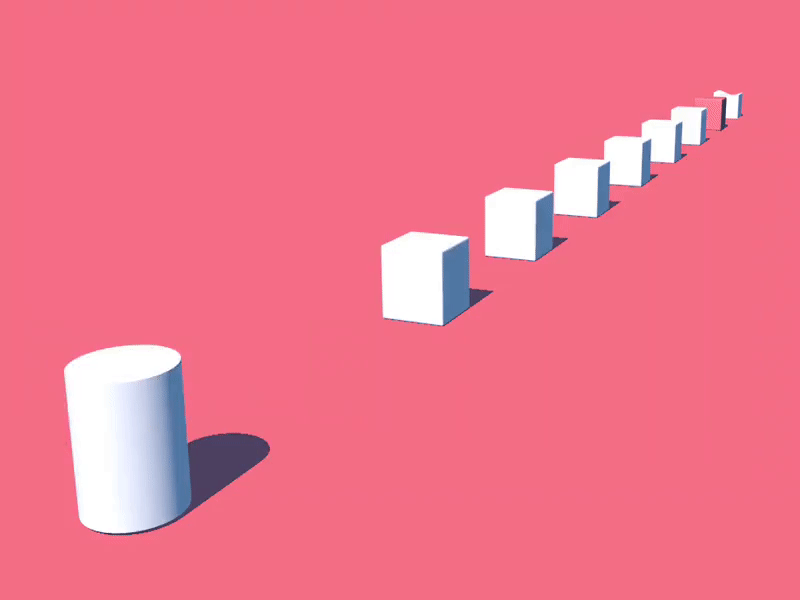 Dancing cubes and the cylinder 3d c4d design primitives