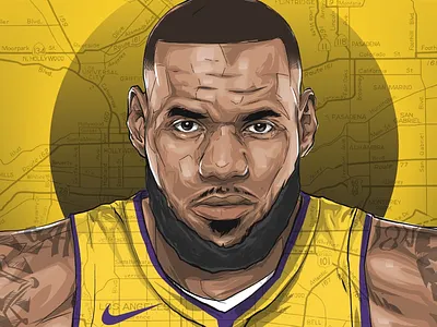 L. A. Bron adobe draw cycle ipad pro lakers lebron