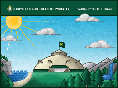 NMU Illustration WIP college illustration mountains nature nmu texture university
