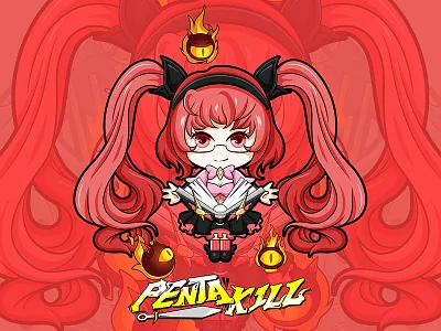 王者荣耀的安其拉插画 王者荣耀，安其拉，插画，潮流插画，矢量插画