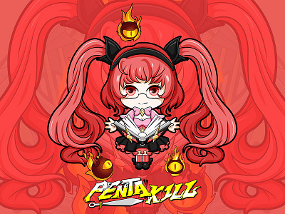 王者荣耀的安其拉插画 王者荣耀，安其拉，插画，潮流插画，矢量插画