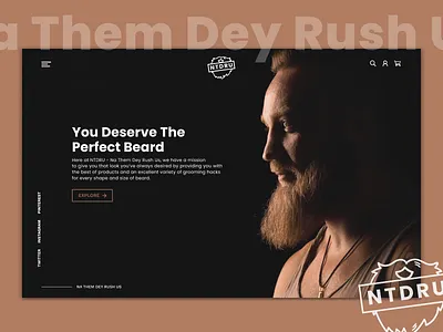 Grooming Company Landing Page Concept beard beard gang beards brown ecommerce grooming landing page shop