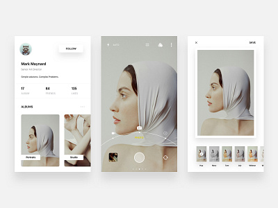 Photo Portfolio App app design ios minimal photo photography ui ux