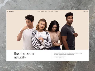 Komuso Website Home Page animation branding design graphic design healthcare home page interface mental health motion graphics relaxation scrolling ui user experience ux web animation web design web marketing website website design wellness