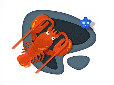 Meet in Ocean 02 diver diving lobster sea starfish