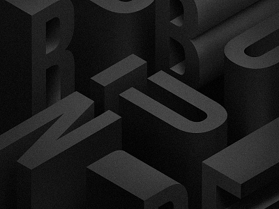 Robonüde's LP record illustration 3d 3d letters axonometric black and white geometry isometric letters orthographic robot