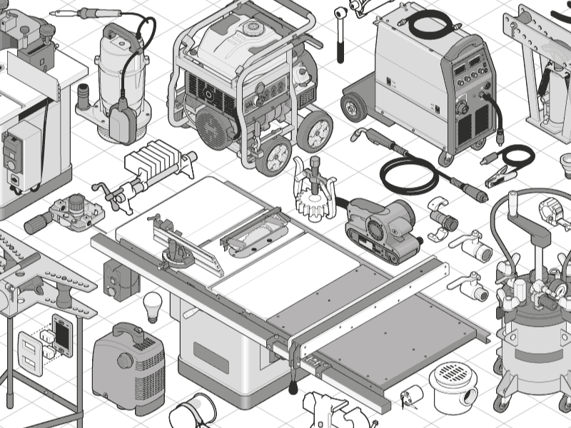 Isometric PowerTools 3 adobe aftereffects adobe illustrator blue print gif isometric motiongraphics power power tools tools vector graphics