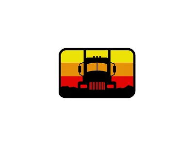 Trucking Around badge design logo thick lines truck trucking