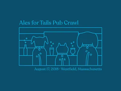 Ales for Tails Pub Crawl 2018 charity design illustration t shirt
