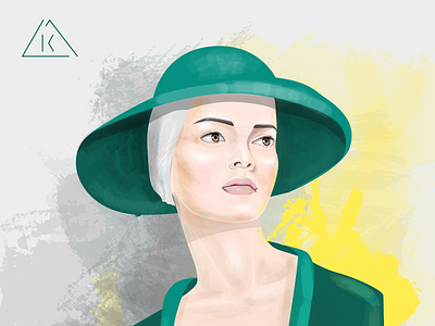 woman in green illustration digital illustration likakedelashviliart woman