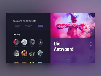 Die Antwoord Event antwoord app design die event mamulashvili music product tato typography ui ux web