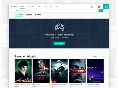 The Spoke - Movies clients movies portal recommendations system restaurants spoke the spoke ui ux web