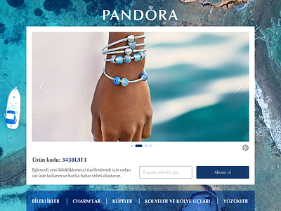 Pandora - Shopping Subscription Modal carousel form image modal pandora sea slider typography